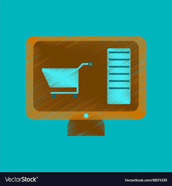 Flat shading style icon computer sale online vector image