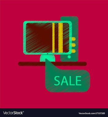 Flat shading style icon computer sale online vector image