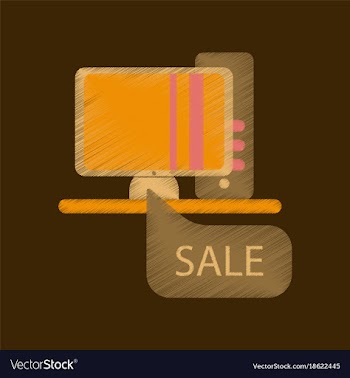 Flat shading style icon computer sale online vector image