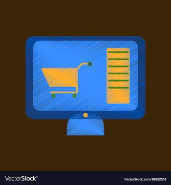 Flat shading style icon computer sale online vector image