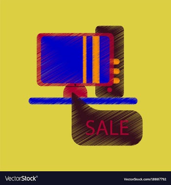 Flat shading style icon computer sale online vector image