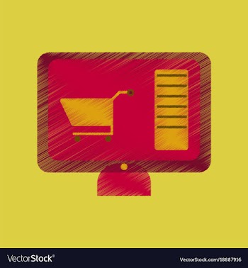Flat shading style icon computer sale online vector image