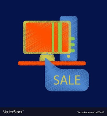 Flat shading style icon computer sale online vector image