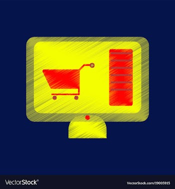 Flat shading style icon computer sale online vector image