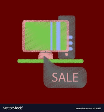 Flat shading style icon computer sale online vector image