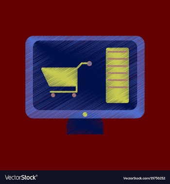 Flat shading style icon computer sale online vector image