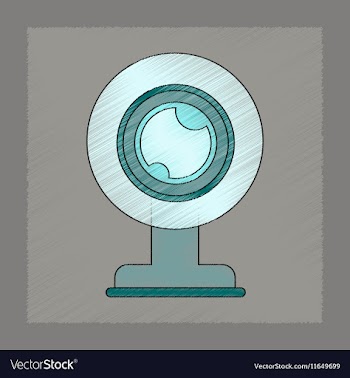 Flat shading style icon computer Webcam vector image