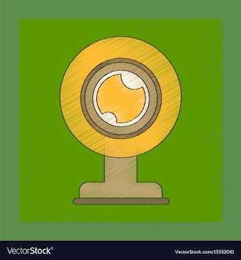 Flat shading style icon computer webcam vector image