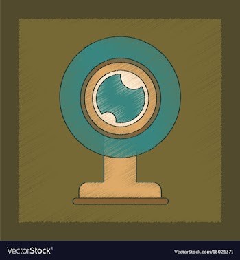 Flat shading style icon computer webcam vector image