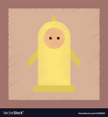 Flat shading style icon condom contraceptive vector image