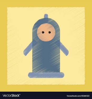 Flat shading style icon condom contraceptive vector image