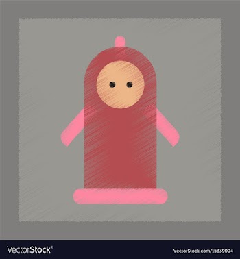 Flat shading style icon condom contraceptive vector image