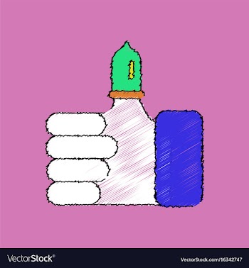 Flat shading style icon condom on finger vector image