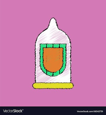 Flat shading style icon condom silhouette vector image
