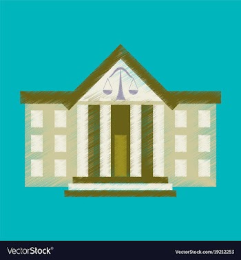 Flat shading style icon courthouse vector image