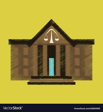 Flat shading style icon courthouse vector image