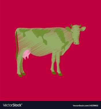 Flat shading style icon cow vector image