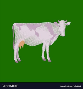 Flat shading style icon cow vector image