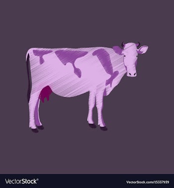 Flat shading style icon cow vector image