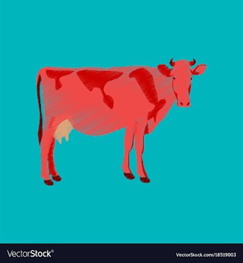 Flat shading style icon cow vector image
