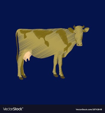 Flat shading style icon cow vector image