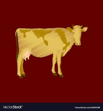 Flat shading style icon cow vector image