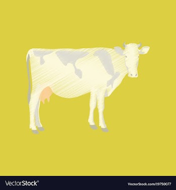 Flat shading style icon cow vector image