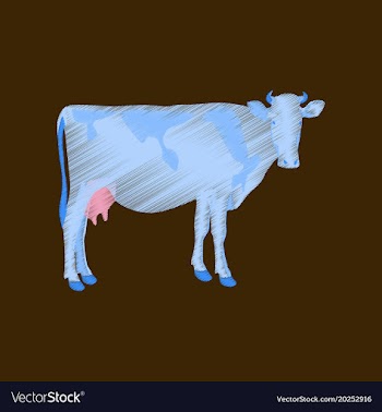 Flat shading style icon cow vector image