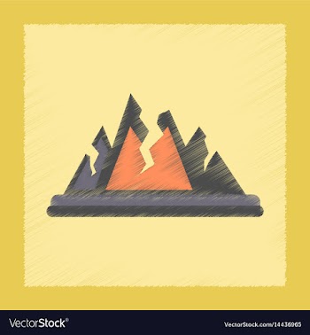 Flat shading style icon cracks mountains vector image