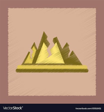 Flat shading style icon cracks mountains vector image