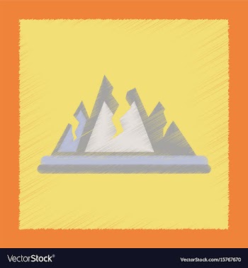Flat shading style icon cracks mountains vector image