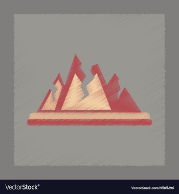 Flat shading style icon cracks mountains vector image