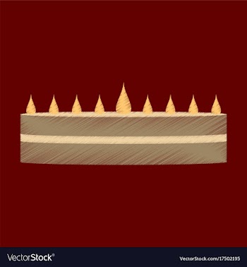 Flat shading style icon cream cake vector image