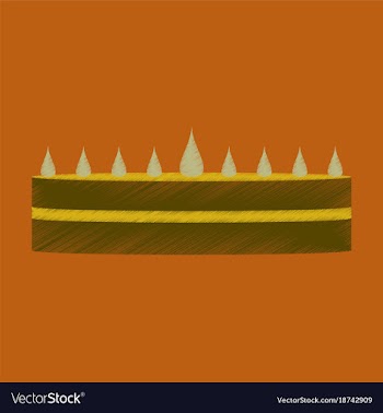 Flat shading style icon cream cake vector image
