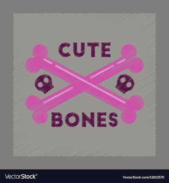 Flat shading style icon cross bones vector image