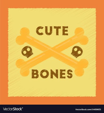 Flat shading style icon cross bones vector image