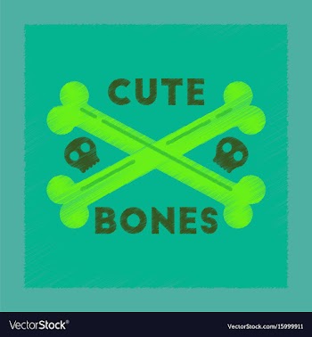 Flat shading style icon cross bones vector image