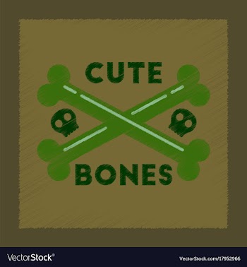 Flat shading style icon cross bones vector image