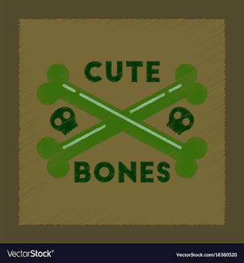 Flat shading style icon cross bones vector image