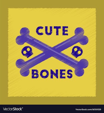 Flat shading style icon cross bones vector image