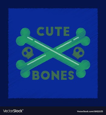 Flat shading style icon cross bones vector image