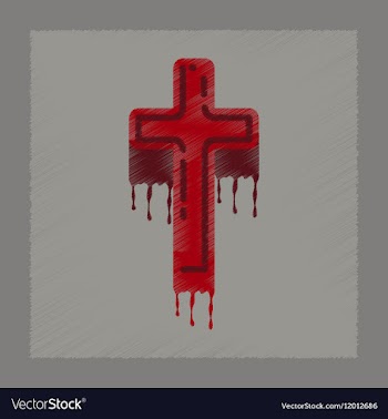 Flat shading style icon cross the blood vector image
