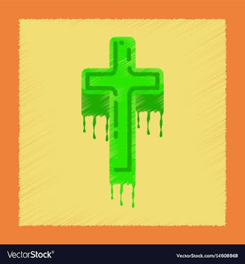 Flat shading style icon cross the blood vector image