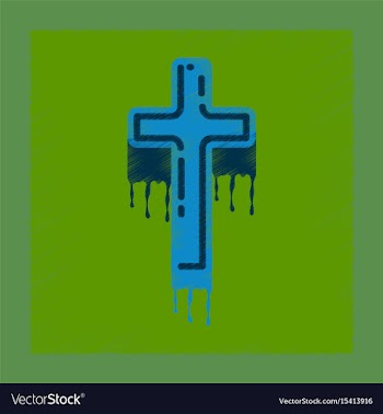 Flat shading style icon cross the blood vector image