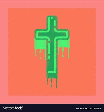 Flat shading style icon cross the blood vector image