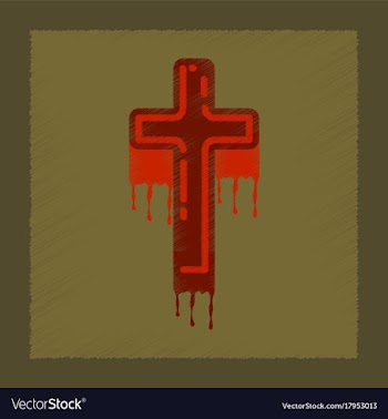 Flat shading style icon cross the blood vector image