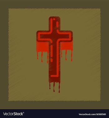 Flat shading style icon cross the blood vector image
