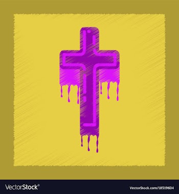 Flat shading style icon cross the blood vector image