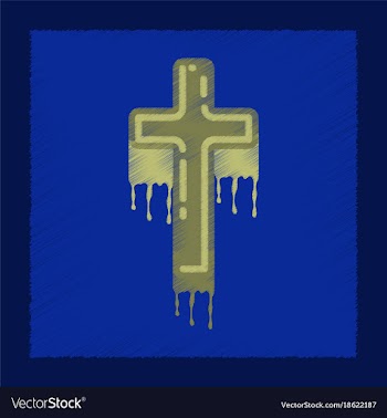 Flat shading style icon cross the blood vector image