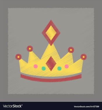 Flat shading style icon crown royal vector image